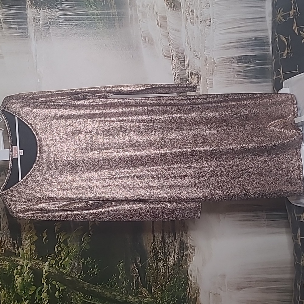 LulaRoe Womens XL shimmery gold long sleeve party dress